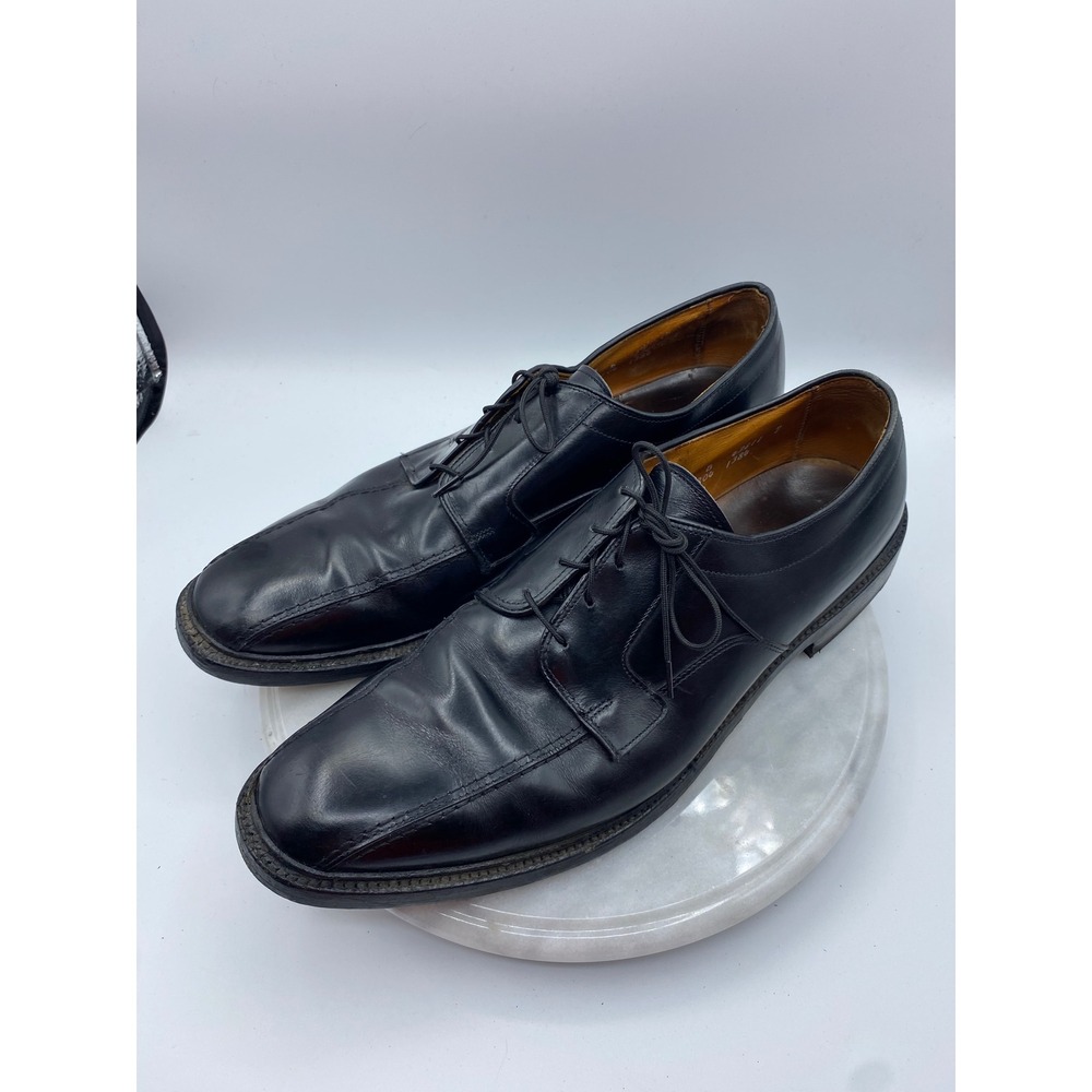 Allen Edmonds Hillcrest Derby Shoes Mens 13 B Black Good Split Toe Leather 5904